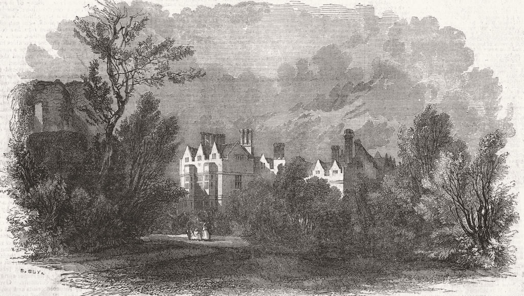 KENT. Chilham Castle Kent 1846 old antique vintage print picture